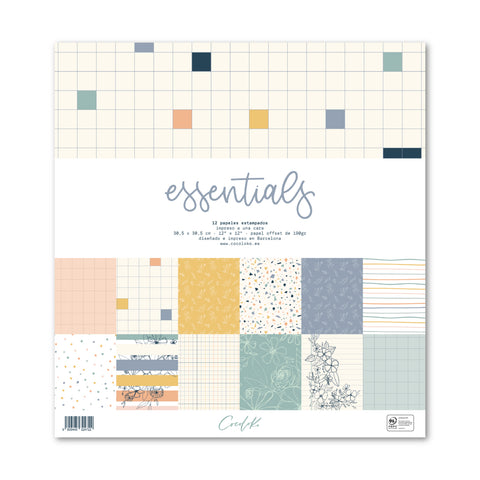 Bloc de 12 papeles 12"x12" essentials