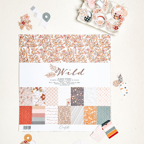 Bloc de 16 papeles 12"x12" WILD