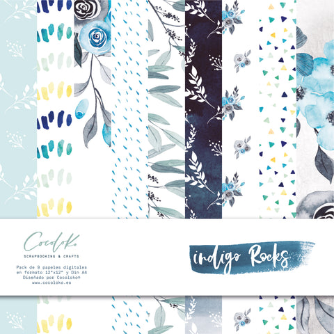 Indigo Rocks Pack Digital Papers