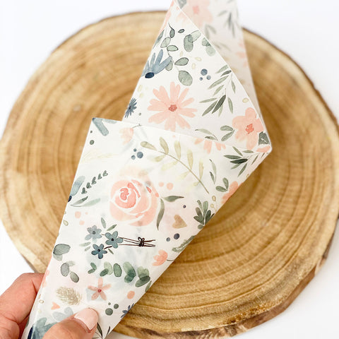 Vellum Flowers 12"x12" AMORE