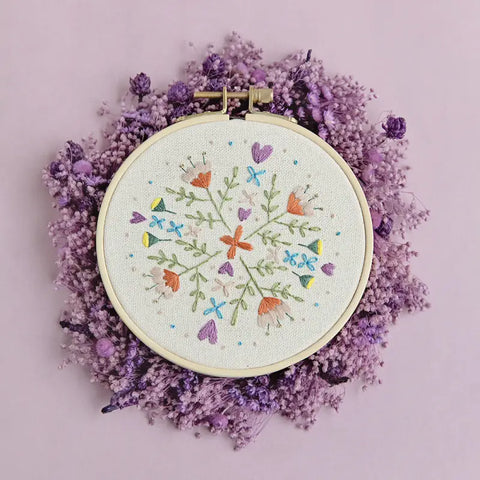 DIY Mini Embroidery Kit - Floral Mandala