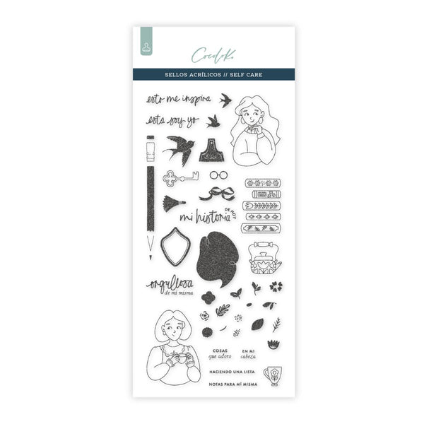 SELF·CARE Scrapbooking Stamps - Spanish
