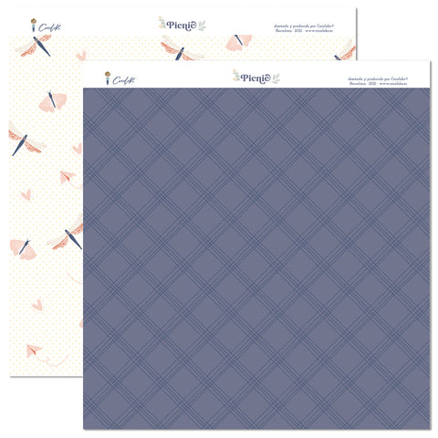 Pad of 12 papers 12"x12" Picnic ENGLISH 